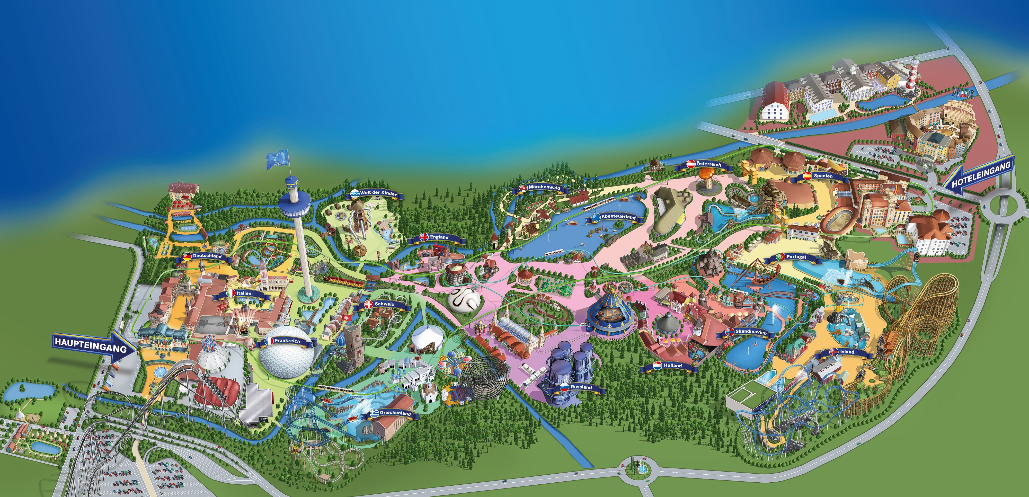 Parkmaps Parkplan Plattegrond Europa Park Freizeitpark Welt de