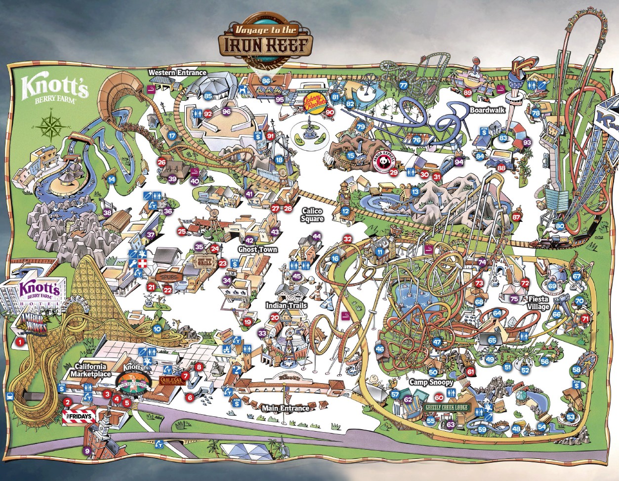 Parkmaps / Parkplan - Knott's Berry Farm - Freizeitpark-Welt.de