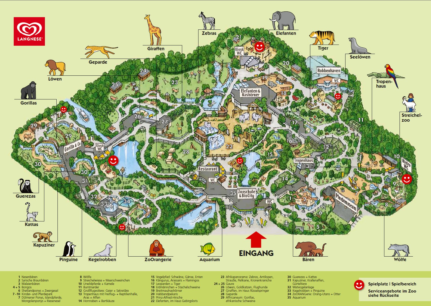 Parkmaps Parkplan Plattegrond Allwetterzoo Münster Freizeitpark