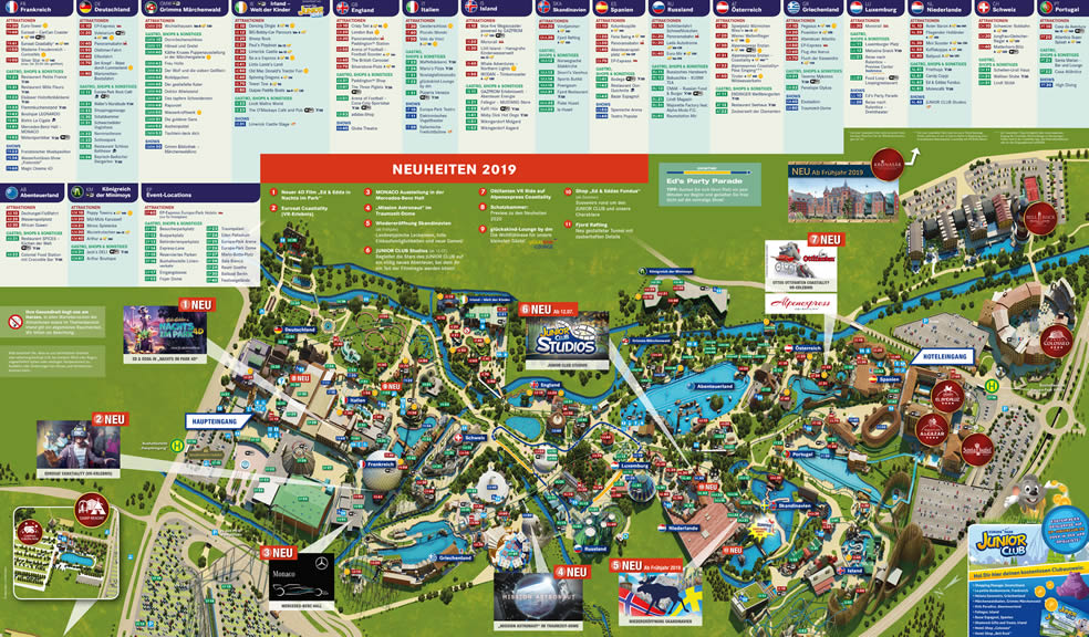 Parkmaps Parkplan Plattegrond Europa Park Freizeitpark Welt de