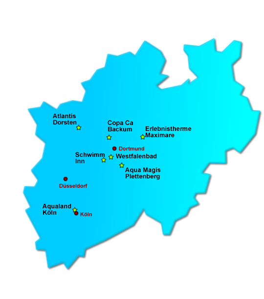 Wasserparks und Schwimmbäder in Nordrhein-Westfalen (NRW)