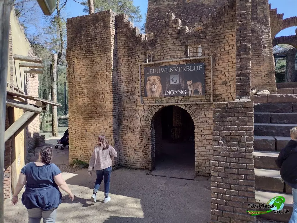 Berberlöwe im Dierenpark Amersfoort - 2022: Der Eingang zur Löwen-Anlage